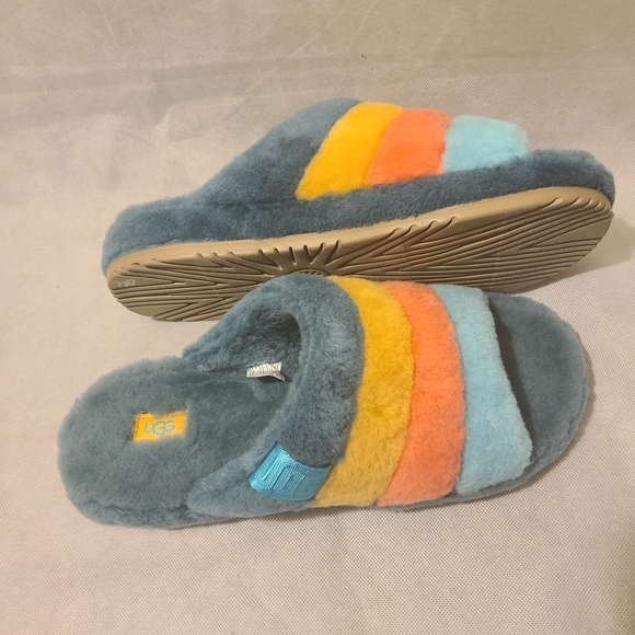 UGG Men\'s Fluff You Stripes Slipper Marine Blue main image 2